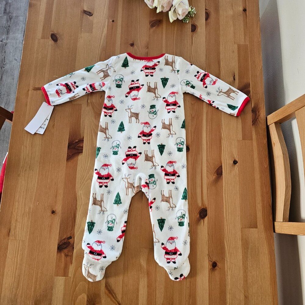 Carter's Just One You - Baby Santa Christmas Fleece Footed Pajama 9M - Picture 2 of 8